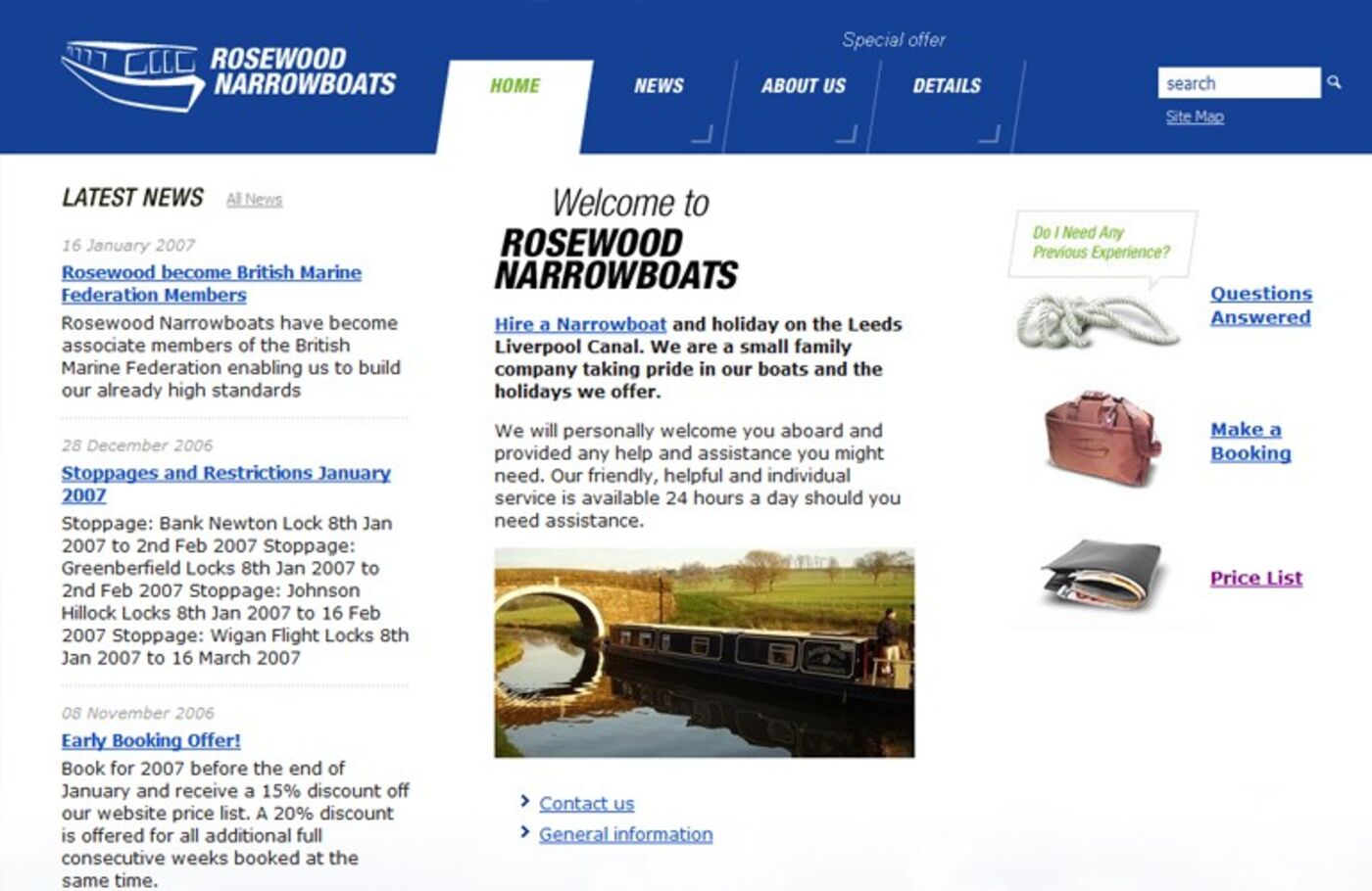 Rosewood Narrowboats Homepage