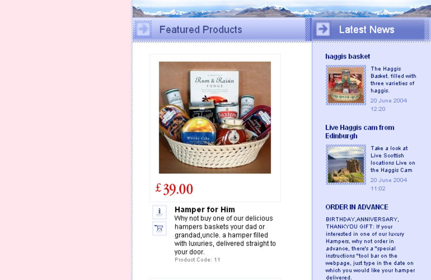 Scotland Hampers Homepage continue