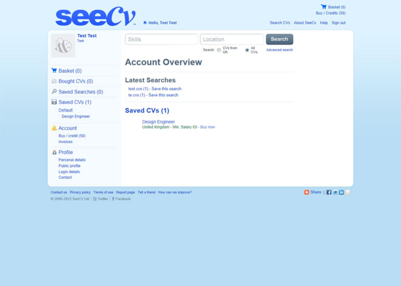 SeeCV Recruiter Page