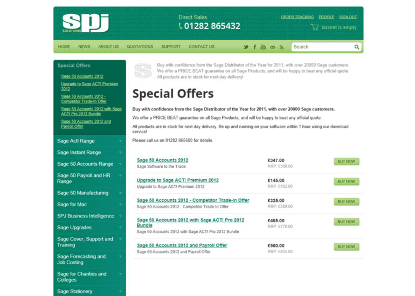SPJ Solutions Products page