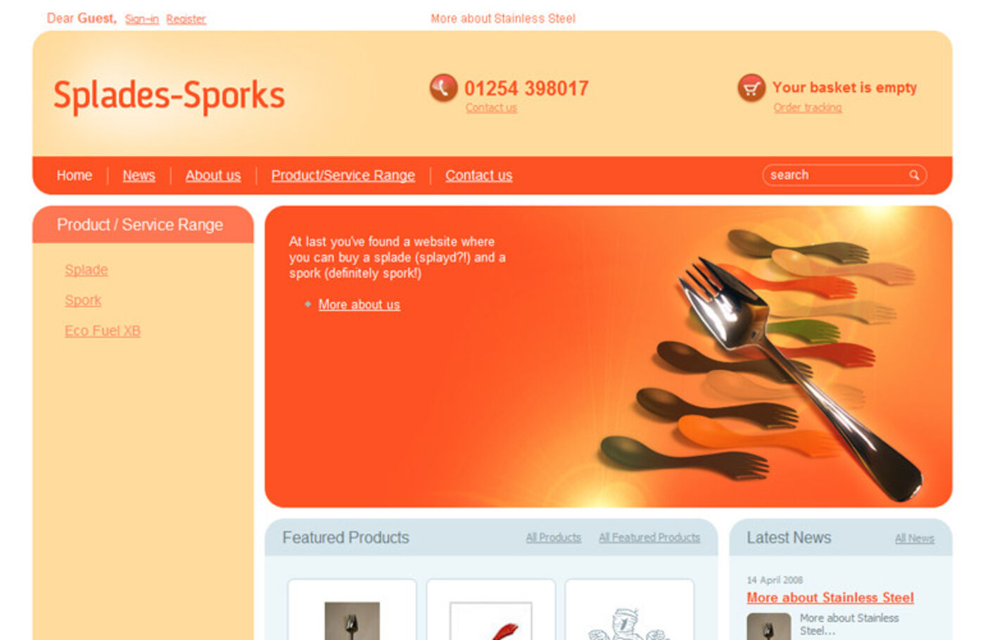 Splades-Sporks Homepage header