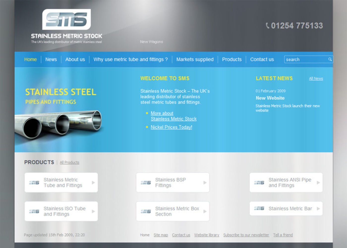 Stainless Metric Stock Homepage header - SMS Ltd