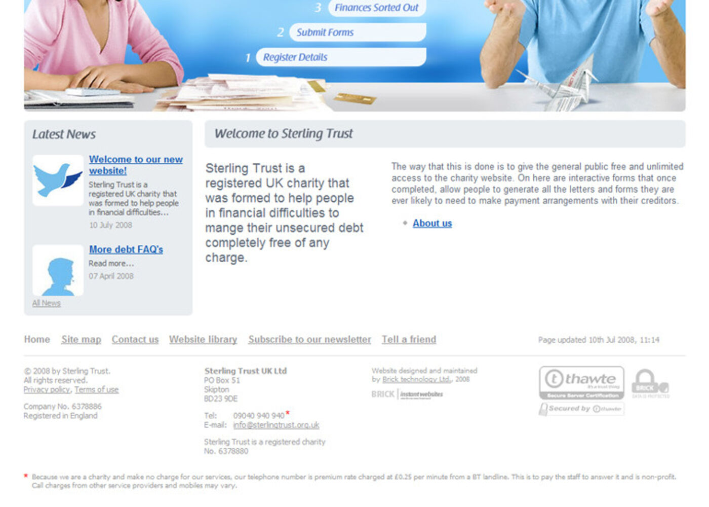 Sterling Trust Homepage footer