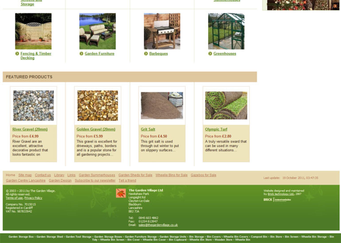 The Garden Village Homepage footer