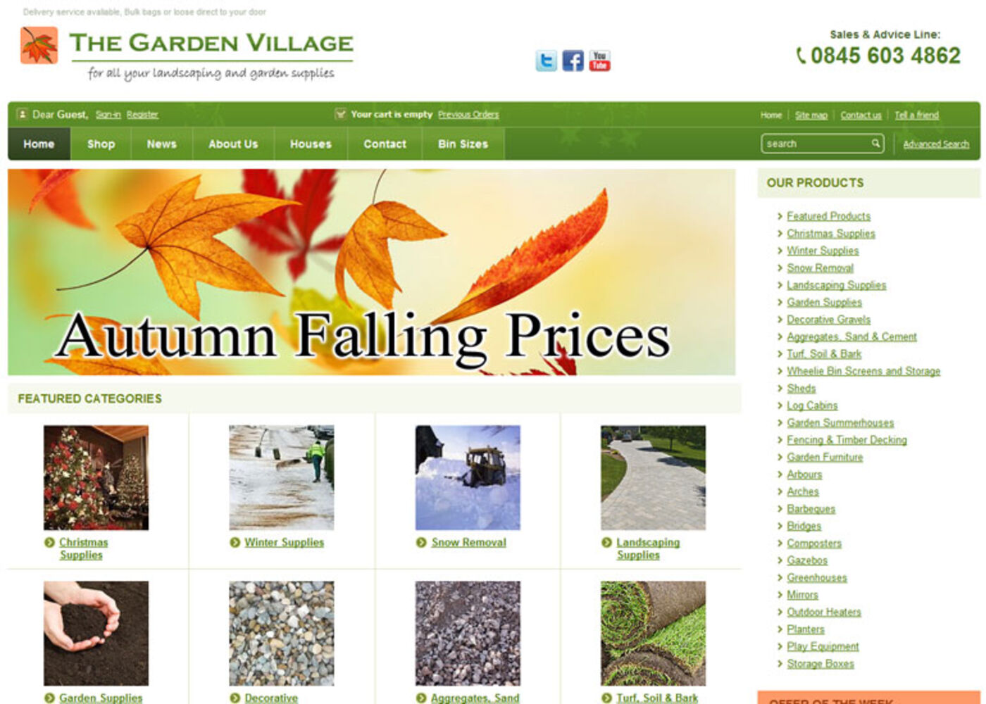 The Garden Village Homepage header