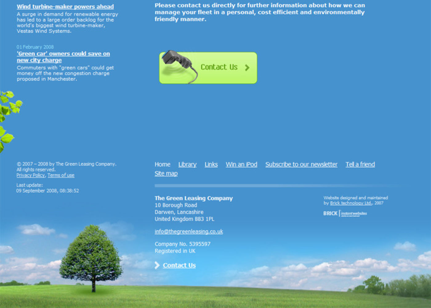 The Green Leasing Company Homepage footer