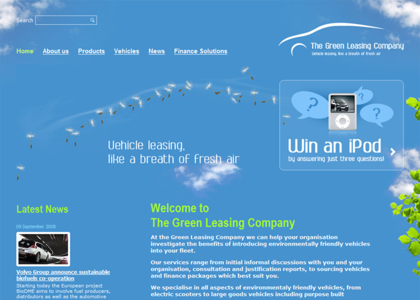 The Green Leasing Company Homepage header