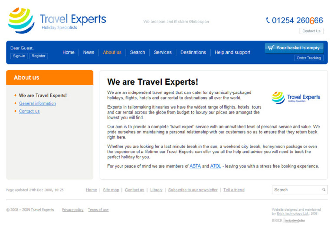 Travel Experts Regular page