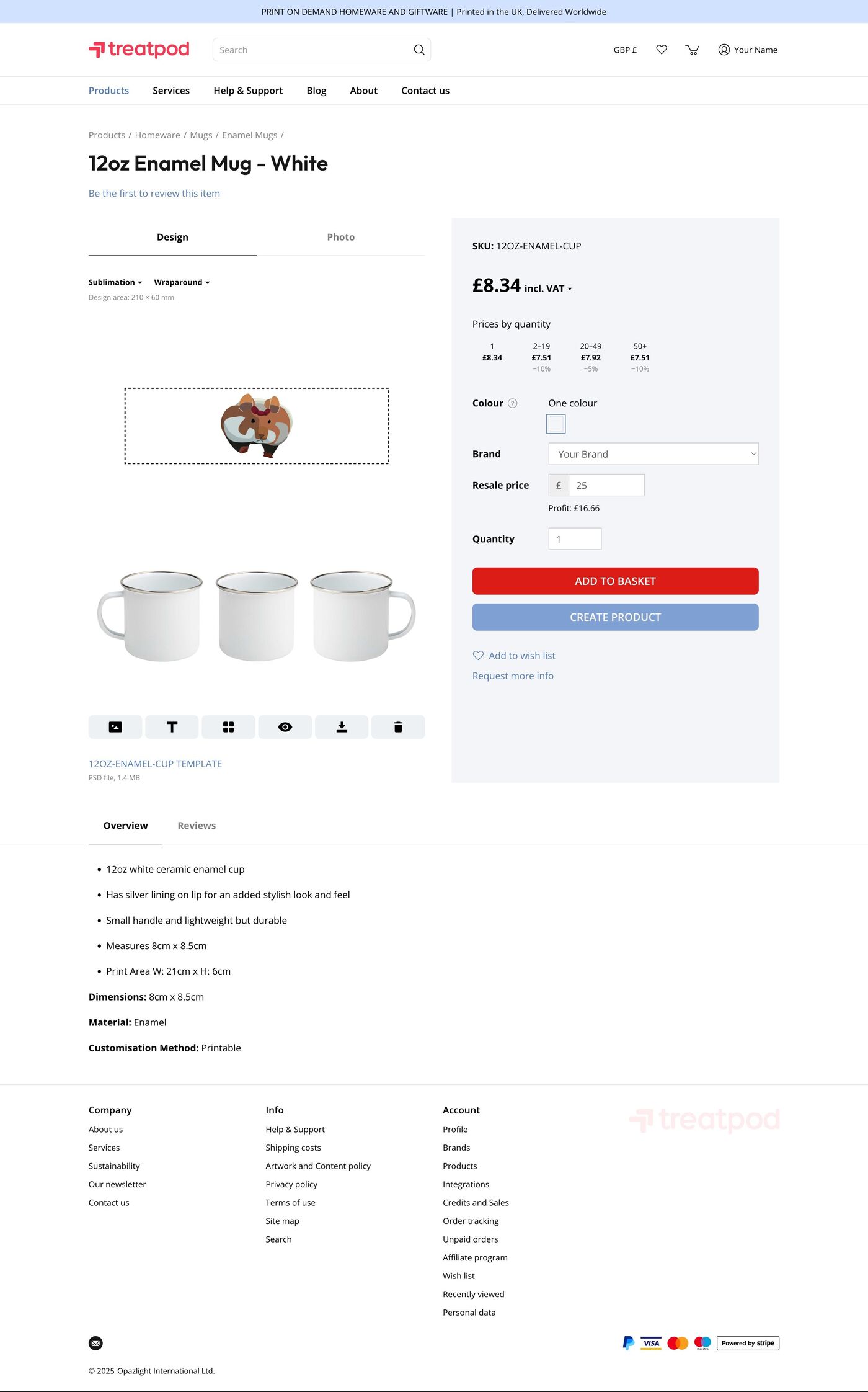 Treat Pod Create product with design