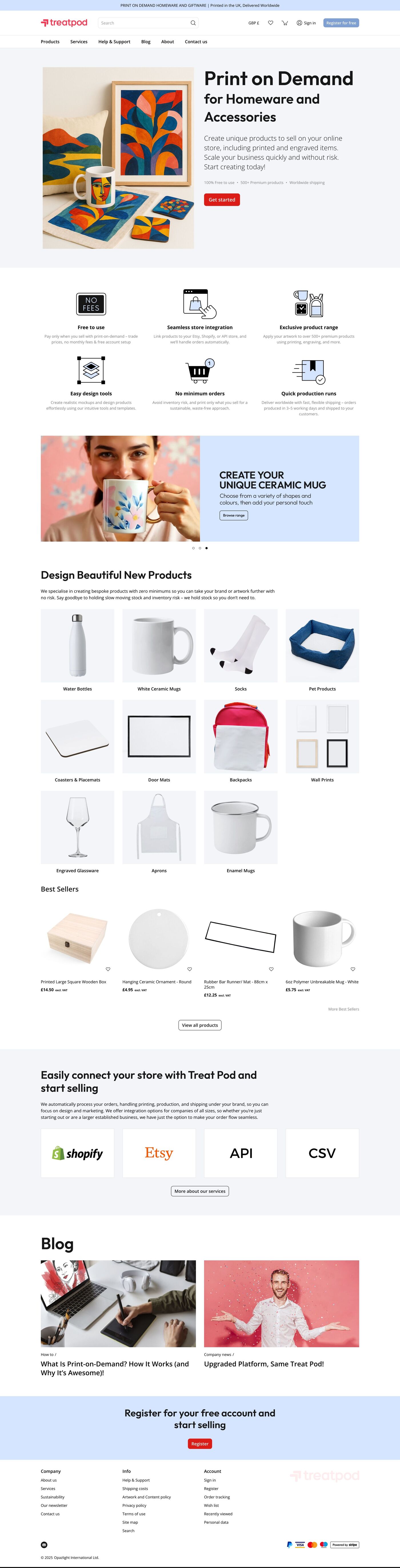 Treat Pod Home page
