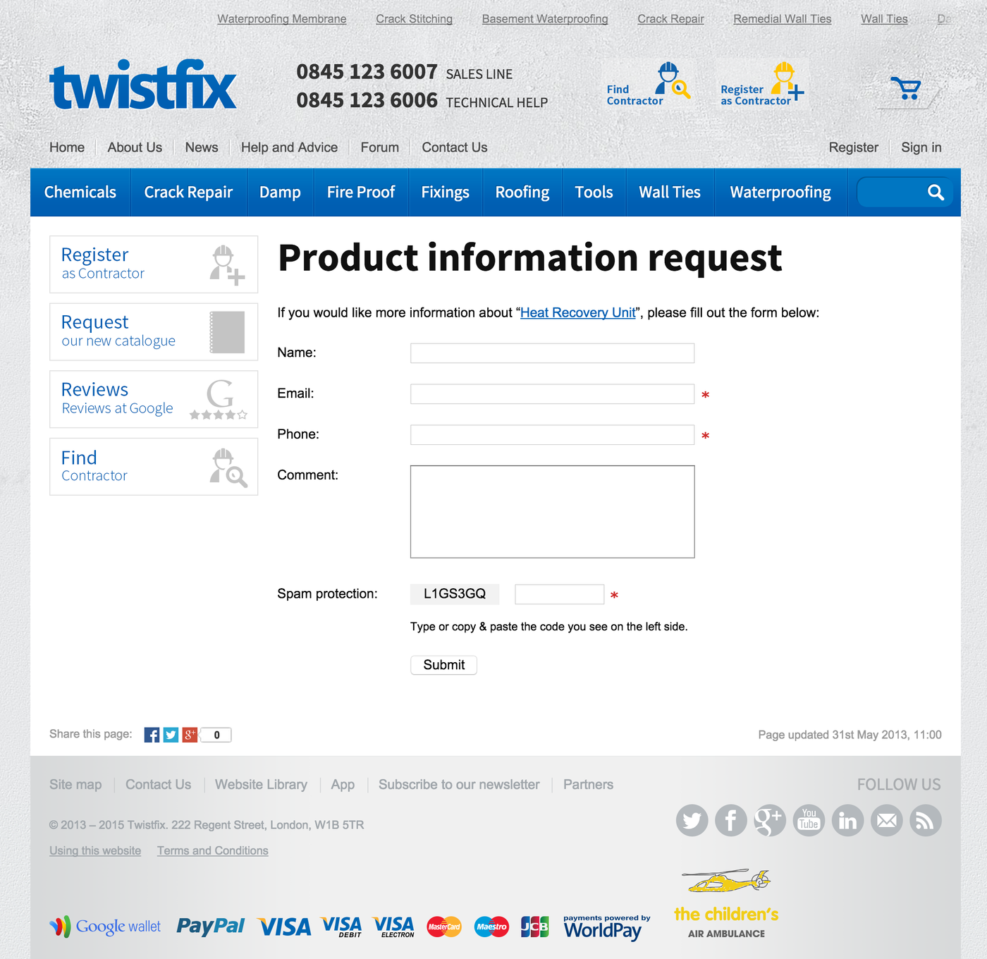 Twistfix (2013) Information request