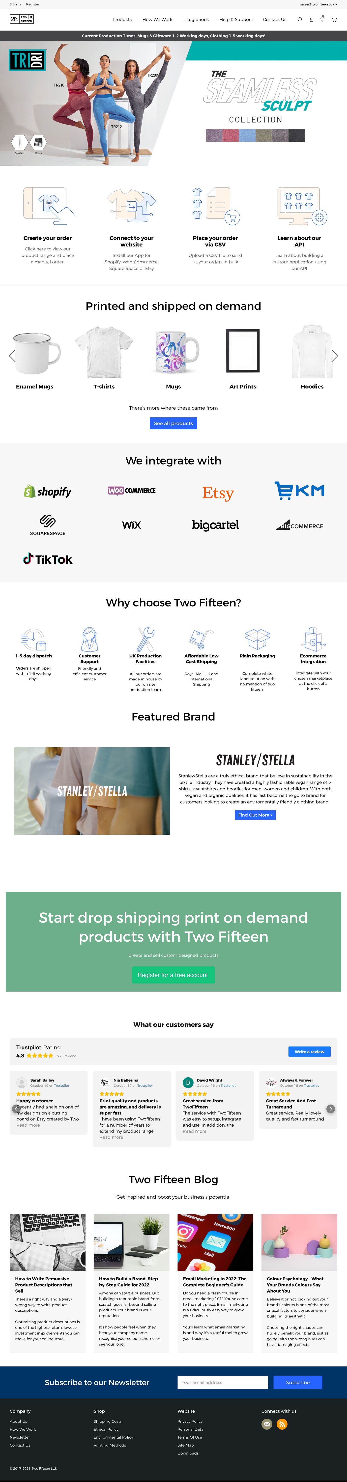 Two Fifteen (2017) Home page