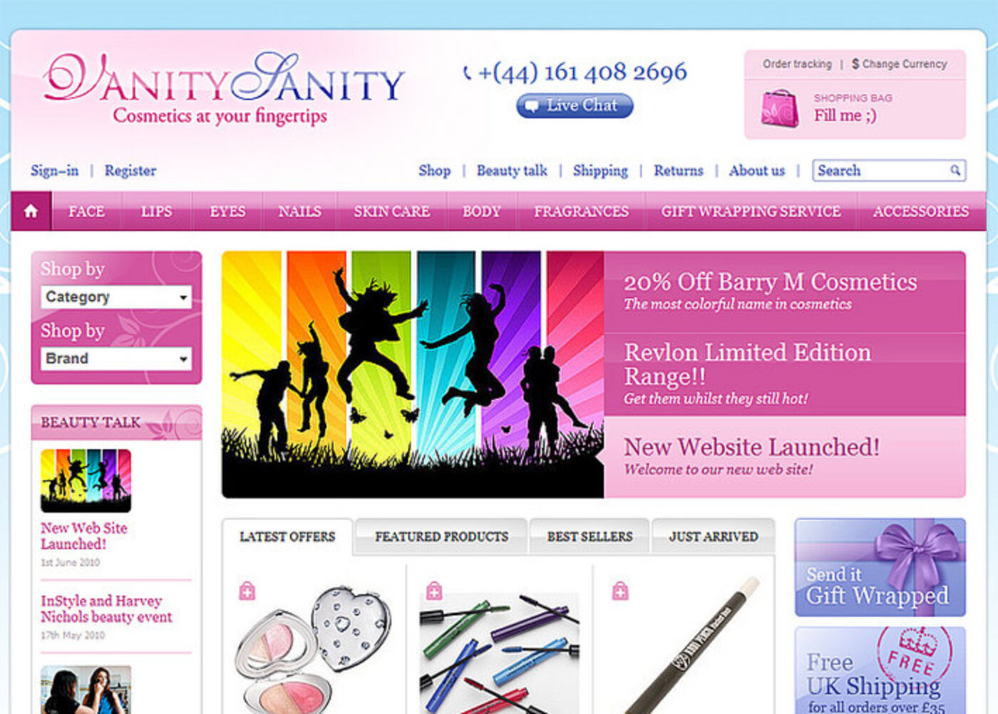 VanitySanity Homepage header - VanitySanity