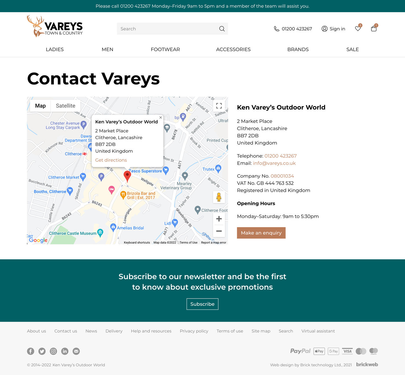 Vareys Town & Country Contact us
